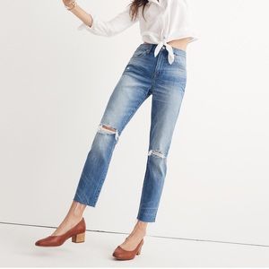 Madewell The High-Rise Slim Boyjean Knee Rip Edition Size 26
